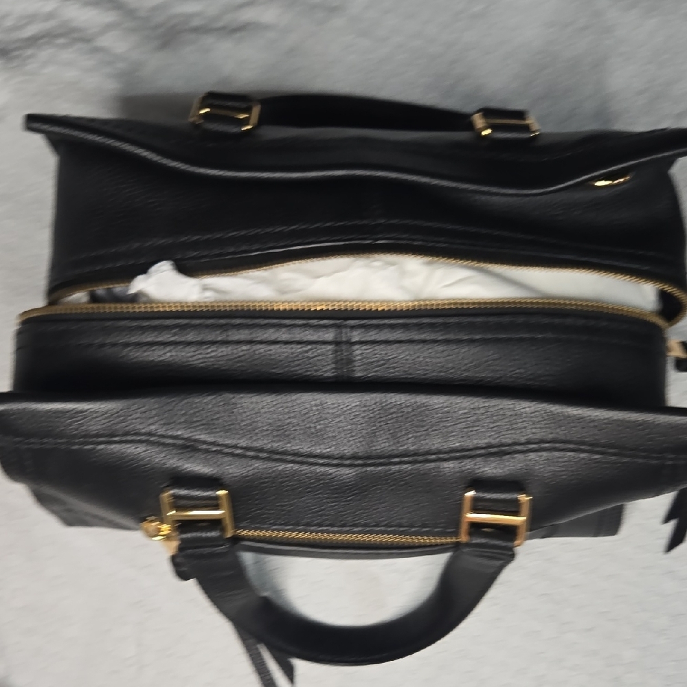 Marc Jacobs Black Leather Satchel with Gold Hardware - Picture 4 of 6